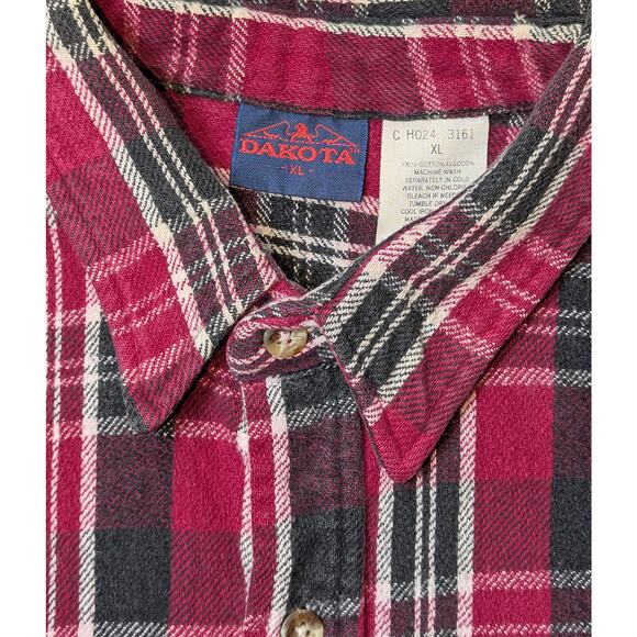 VINTAGE Dakota Shirt Mens XL Red Plaid Flannel Outdoor Chorewear Workwear0 - Picture 3 of 5
